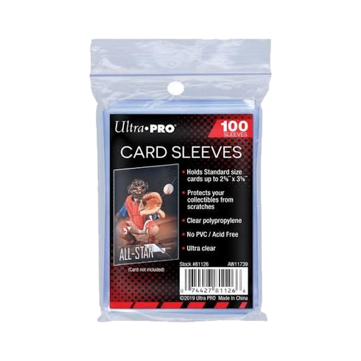 Ultra PRO — 100 sleeves transparentes pour cartes standard